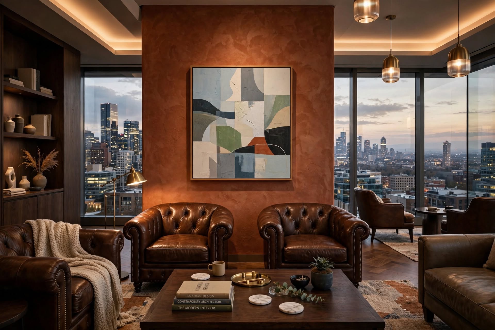 Contemporary executive lounge in a Vancouver luxury casino resort